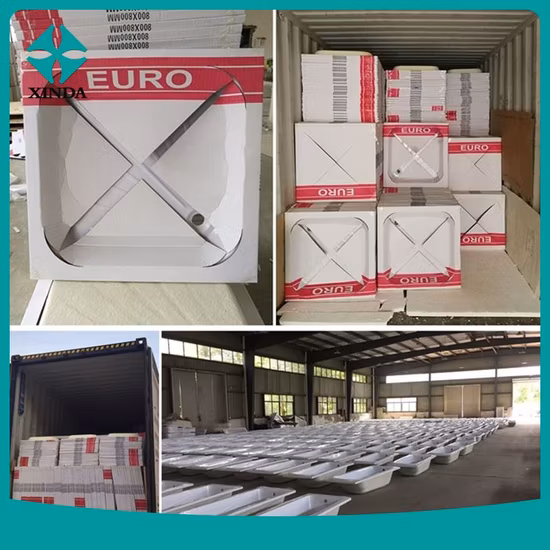 Bandeja de chuveiro de mármore retangular de banheiro de tamanho personalizado